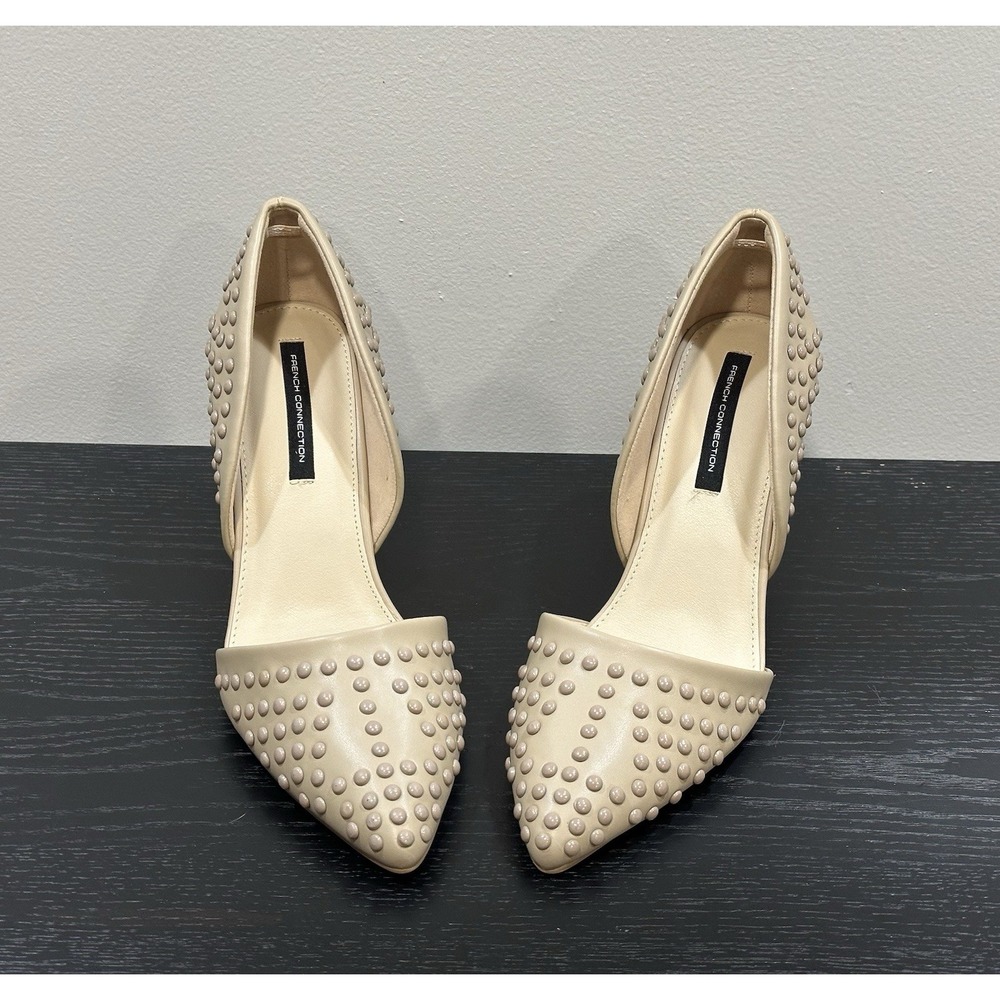 NEW French Connection Heels Women's‎ Forever Studded Stiletto Pumps Neutral  10